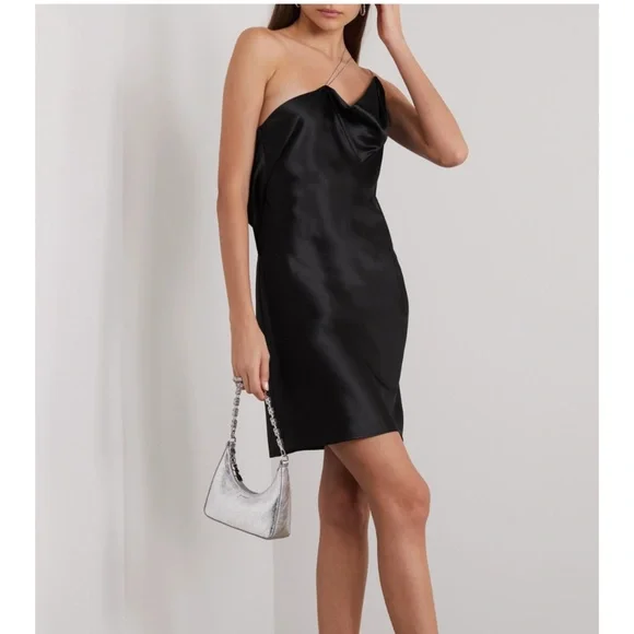 Givenchy | Dresses | Givenchy One Shoulder Embellished Silk Satin Mini Dress  Size 4 | Poshmark